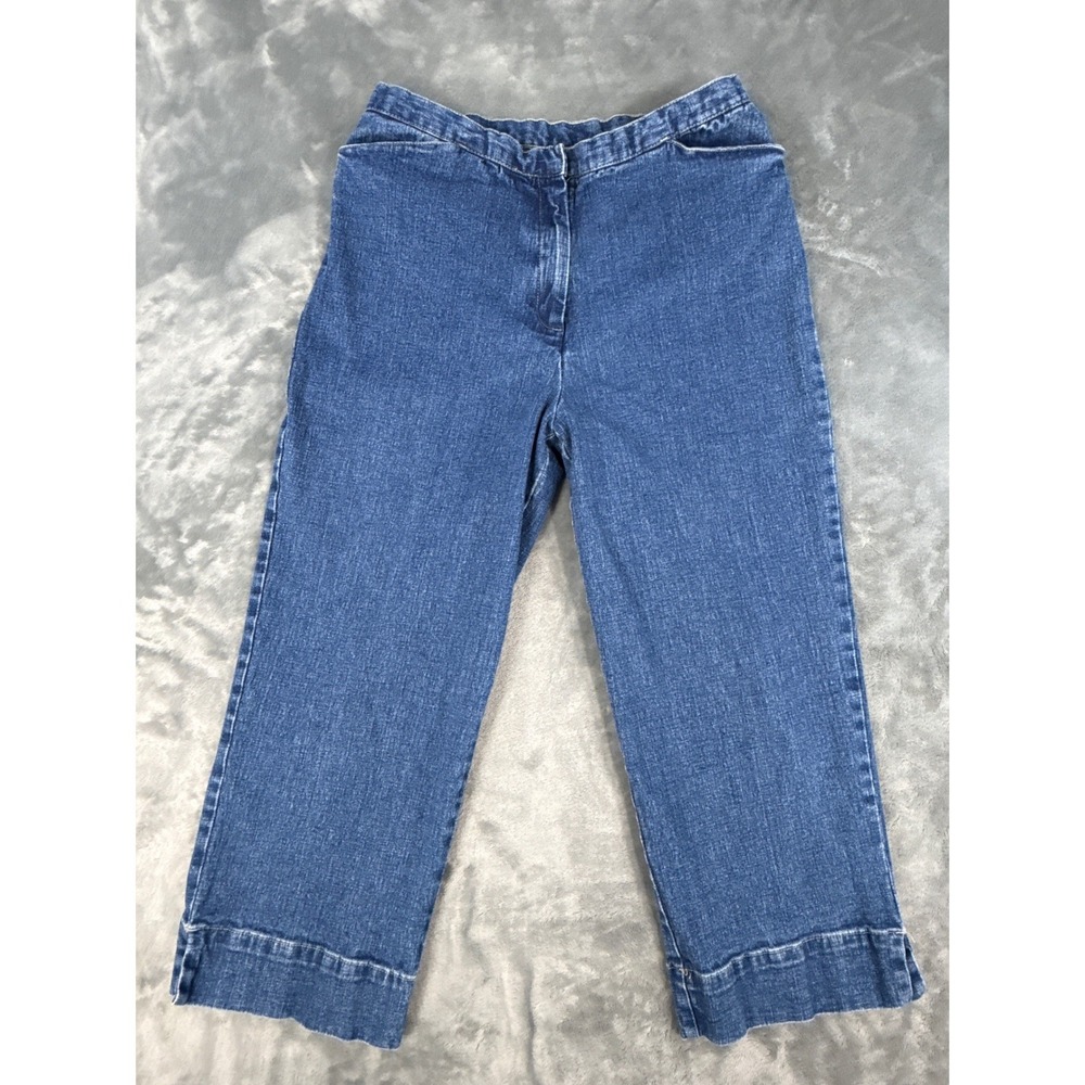 Sag Harbor Sport High Rise Med Wash Denim Capris Cropped Jeans Blue 30 waist